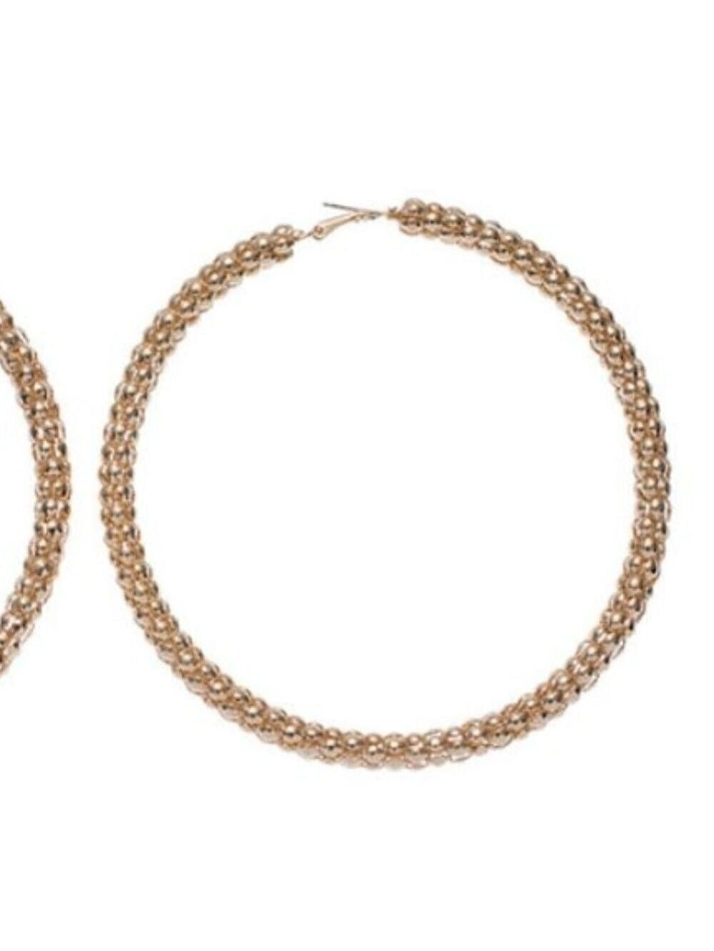 Extra large gold tone hoops